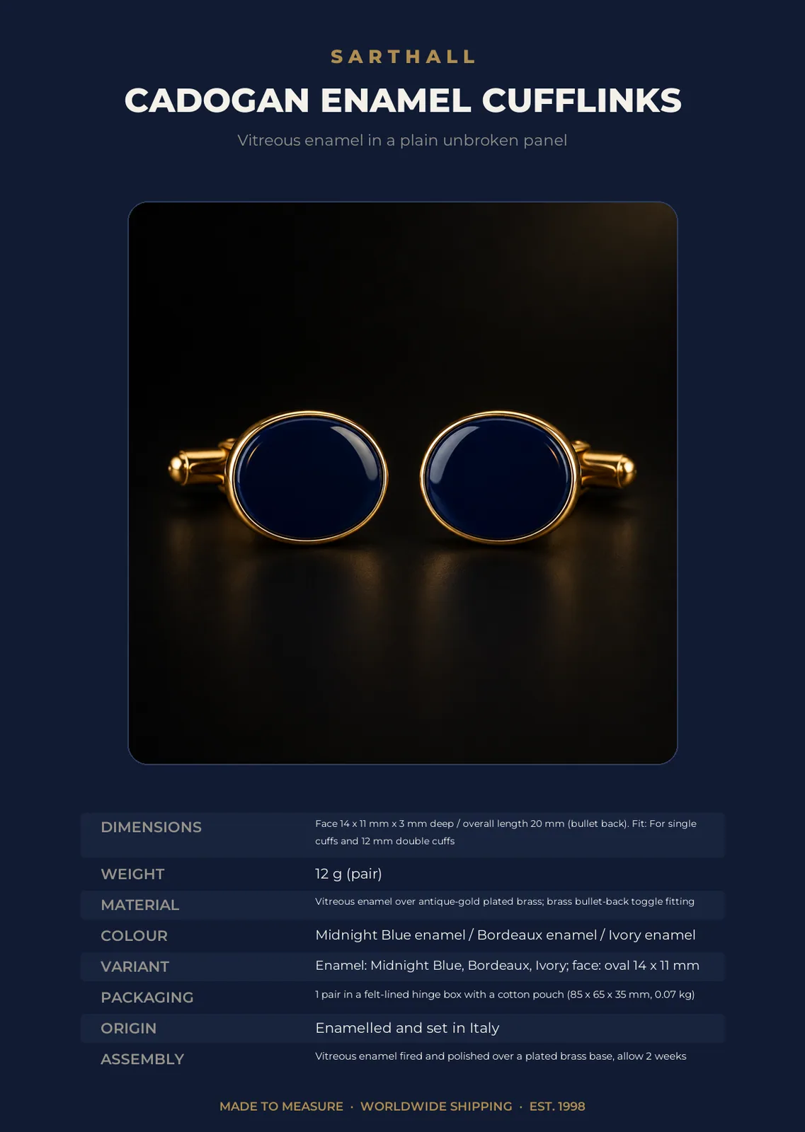 Cadogan Enamel Cufflinks - Image 9
