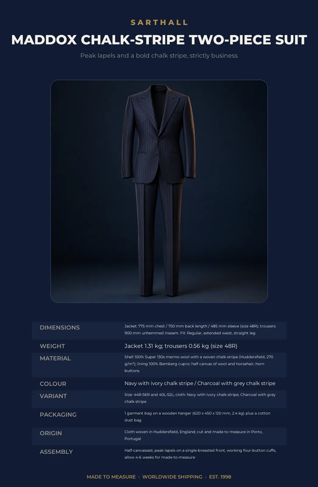 Maddox Chalk-Stripe Two-Piece Suit - Image 9