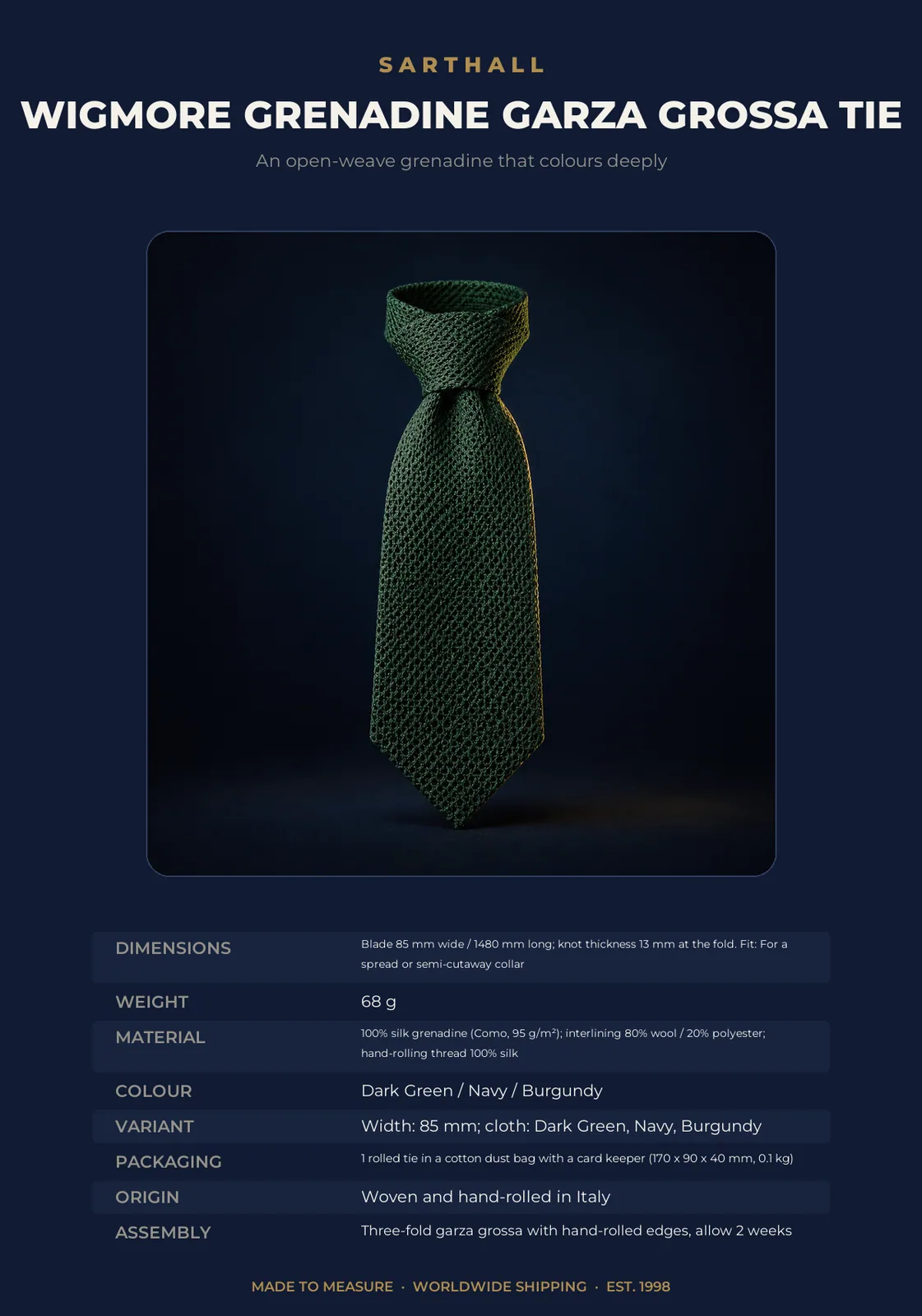 Wigmore Grenadine Garza Grossa Tie - Image 9